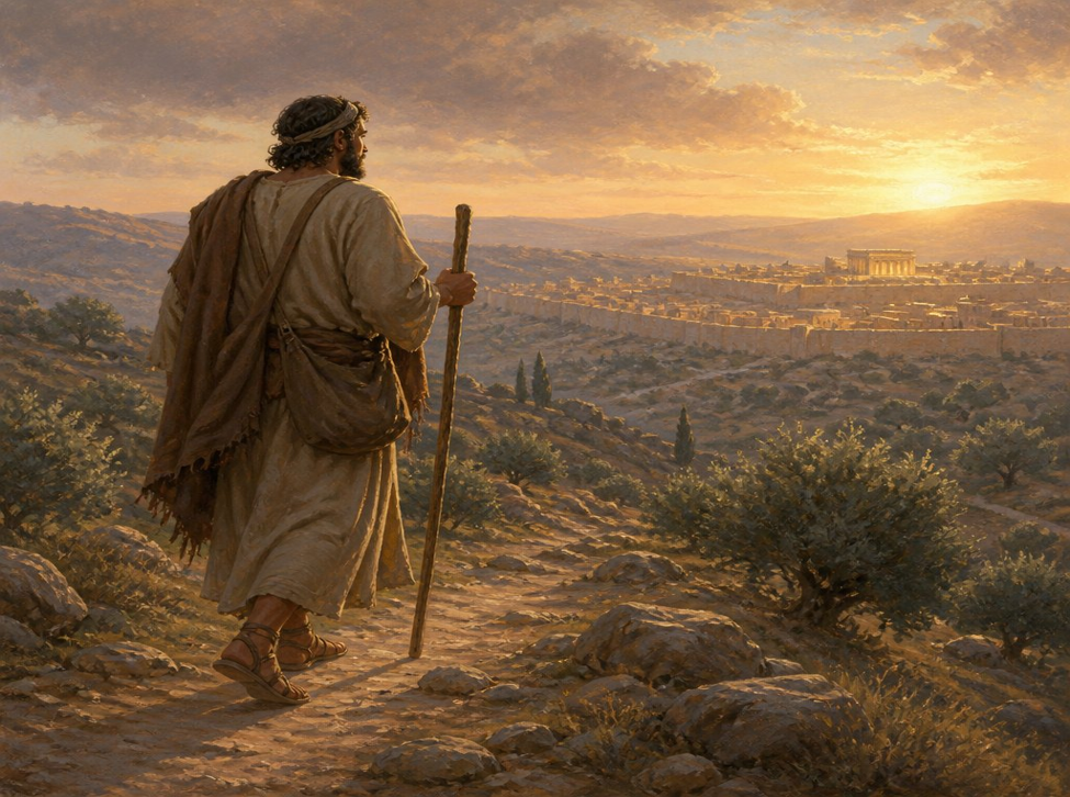 The Shepherd's and His Rod looking over Jerusalem